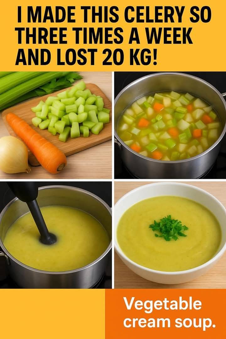 I made this celery soup three times a week and lost 20 kg! Vegetable cream soup.