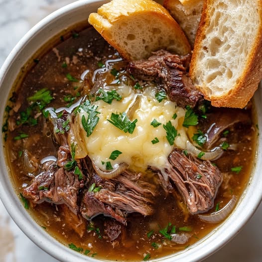 French Onion Beef Short Rib Soup