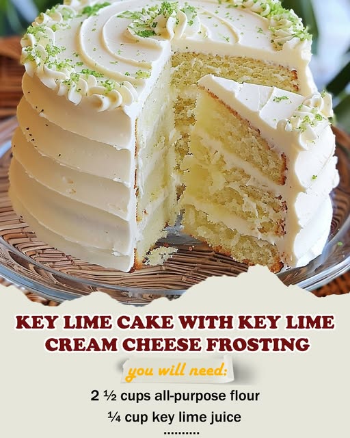 Key Lime Cake with Key Lime Cream Cheese Frosting