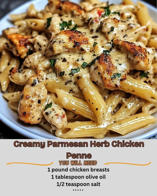 Easy Homemade Creamy Parmesan Herb Chicken Penne