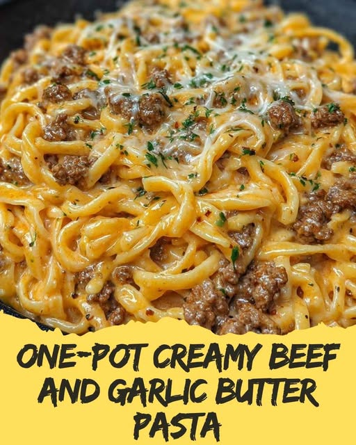 One-Pot Creamy Beef and Garlic Butter Pasta