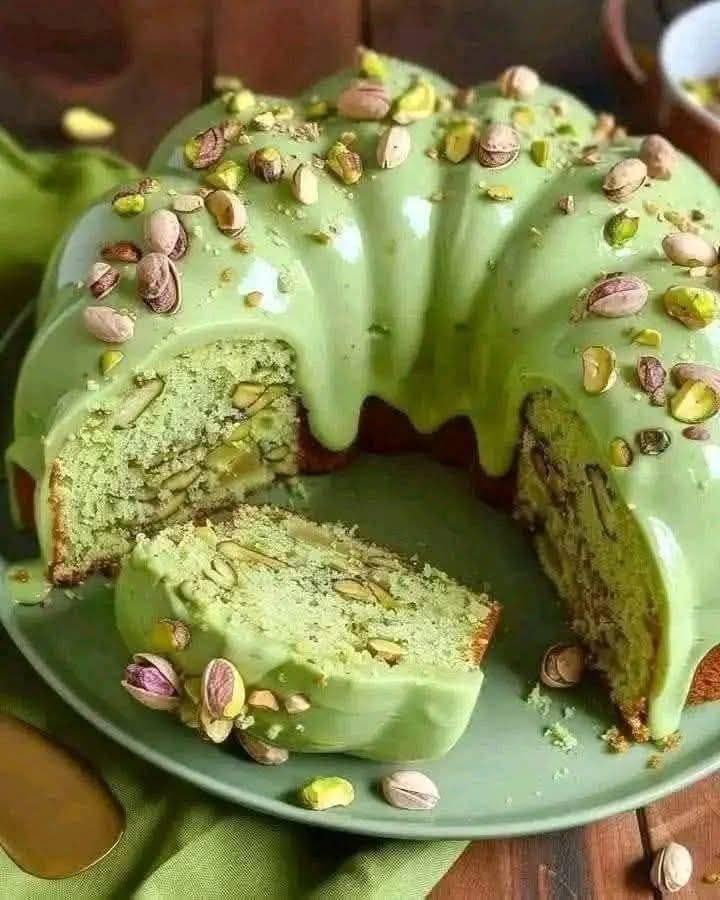 Homemade Pistachio Pudding Cake
