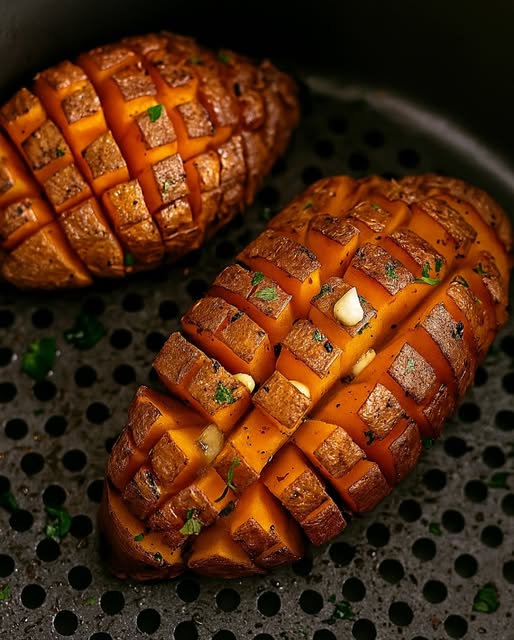 Air Fryer Blooming Sweet Potatoes