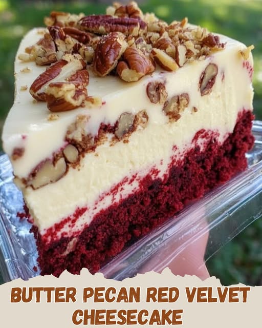 Butter Pecan Red Velvet Cheesecake