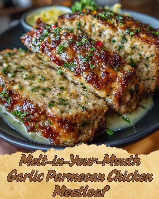 Melt-in-Your-Mouth Garlic Parmesan Chicken Meatloaf