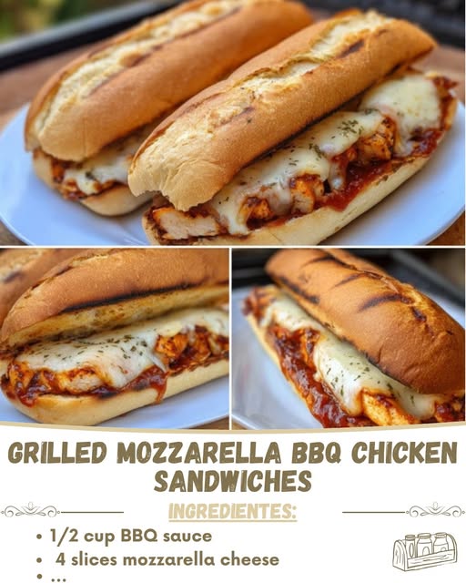 Grilled Mozzarella BBQ Chicken Sandwiches