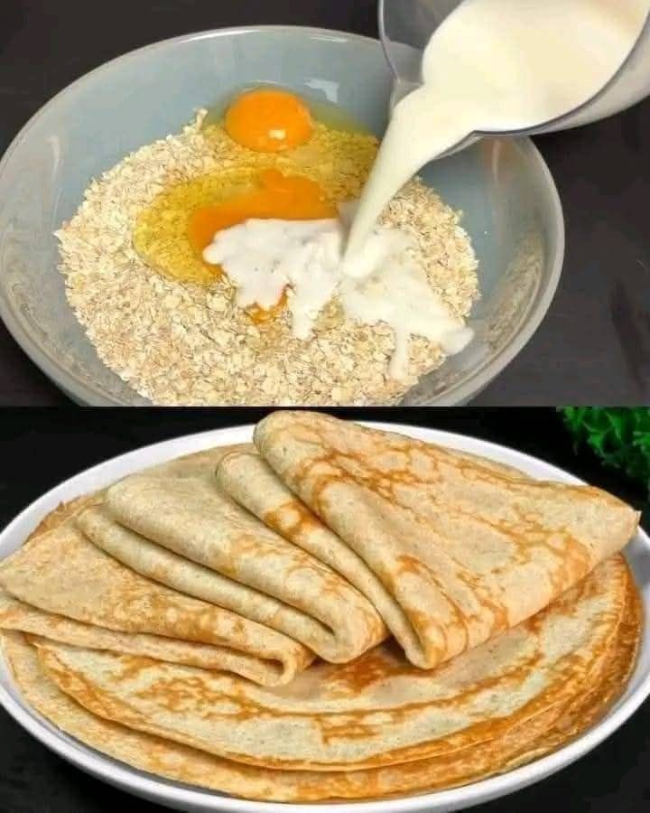 Healthy oat pancake recipe in 5 minutes! No sugar. No flour