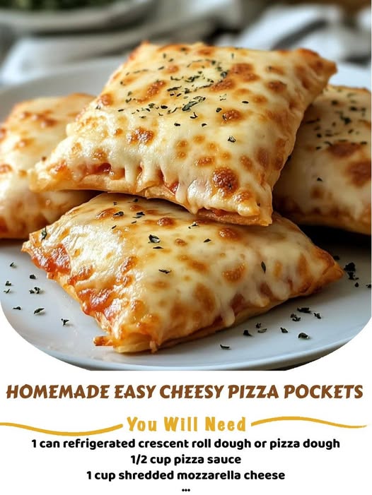 Homemade Cheesy Pizza Pockets