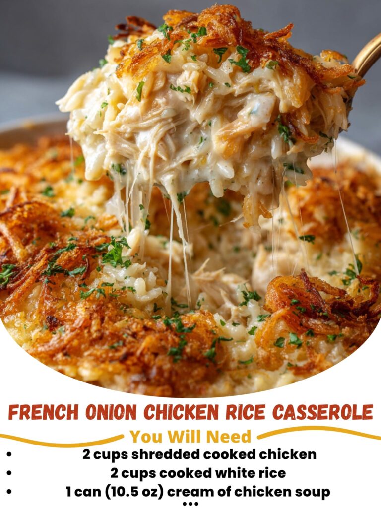 French Onion Chicken Rice Bake