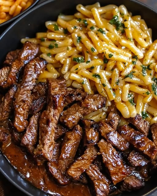 One-Pot Smoky Honey BBQ Steak Pasta