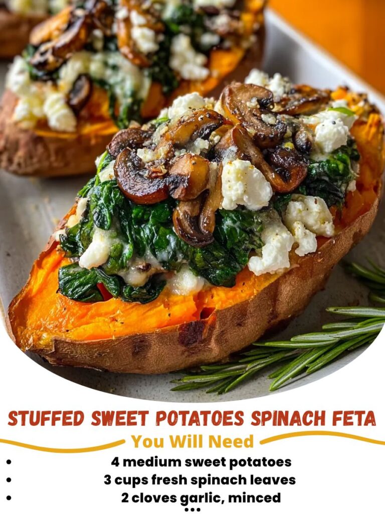 Stuffed Sweet Potatoes Spinach Feta