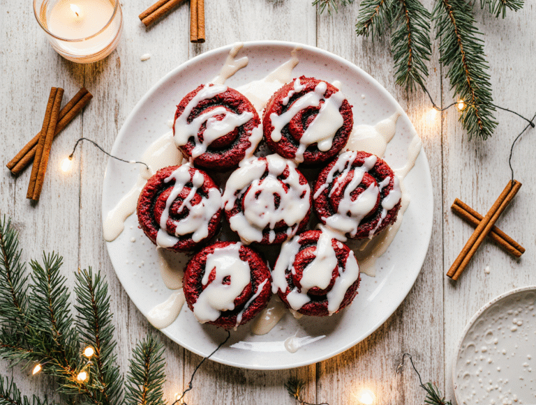 Heavenly Red Velvet Cinnamon Rolls