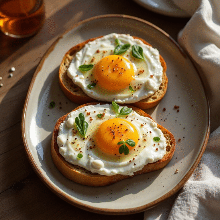 🥚 Easy 6-Ingredient Egg and Ricotta Toast